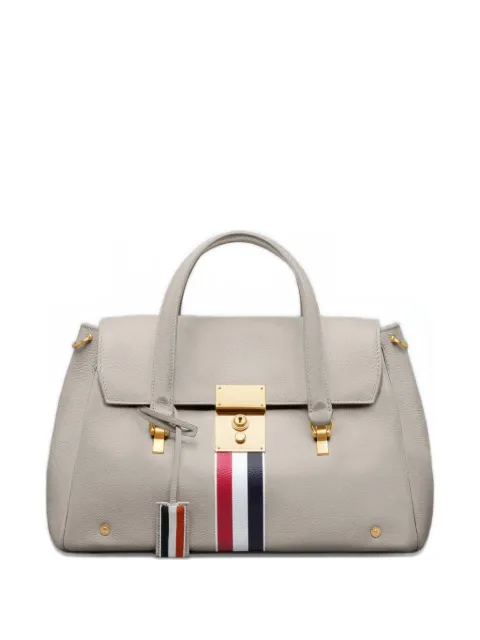 Thom Browne pebble-grain striped-detail tote bag