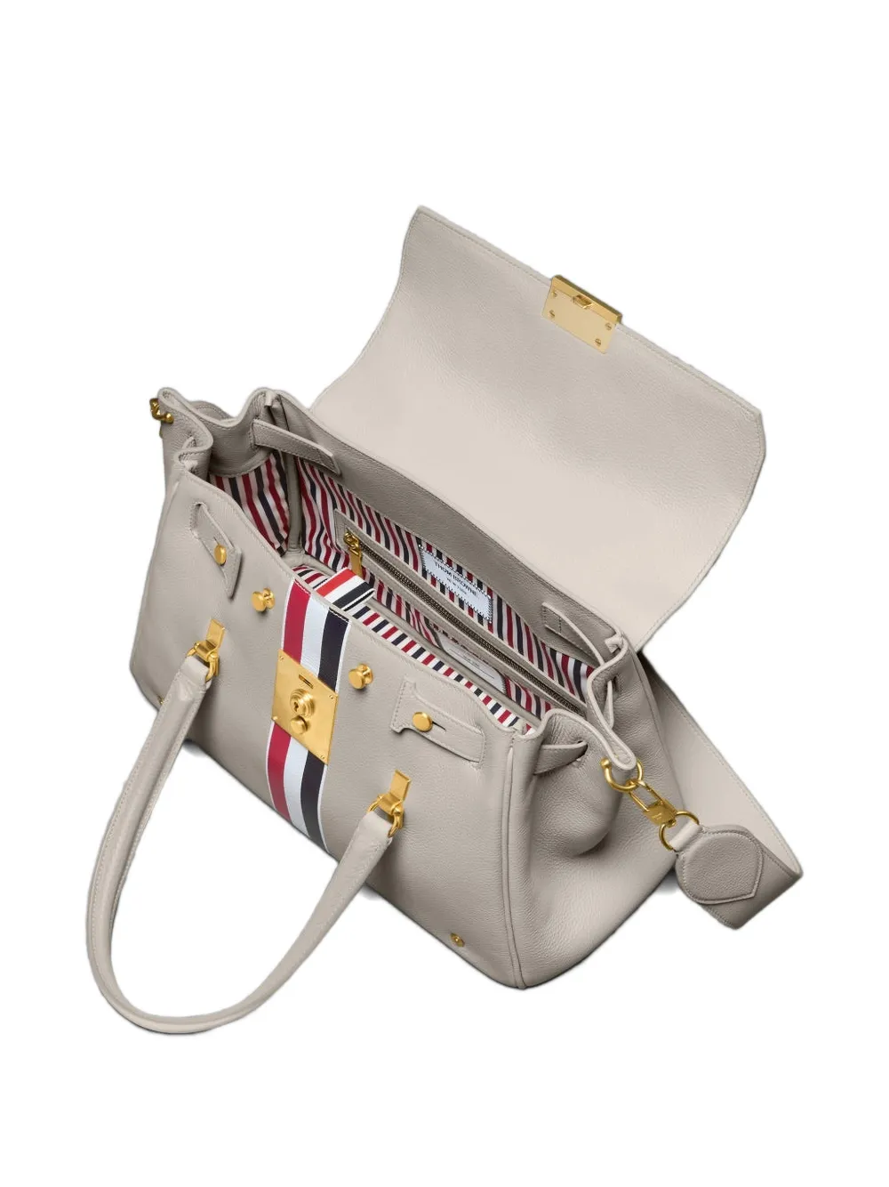 Thom Browne Bolton tas met RWB-streep Wit