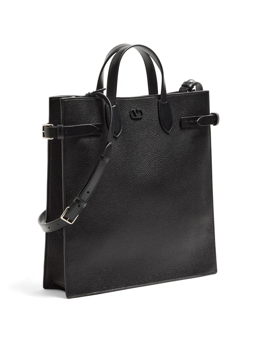 Valentino Garavani Antibes medium shopper van korrelig leer Zwart