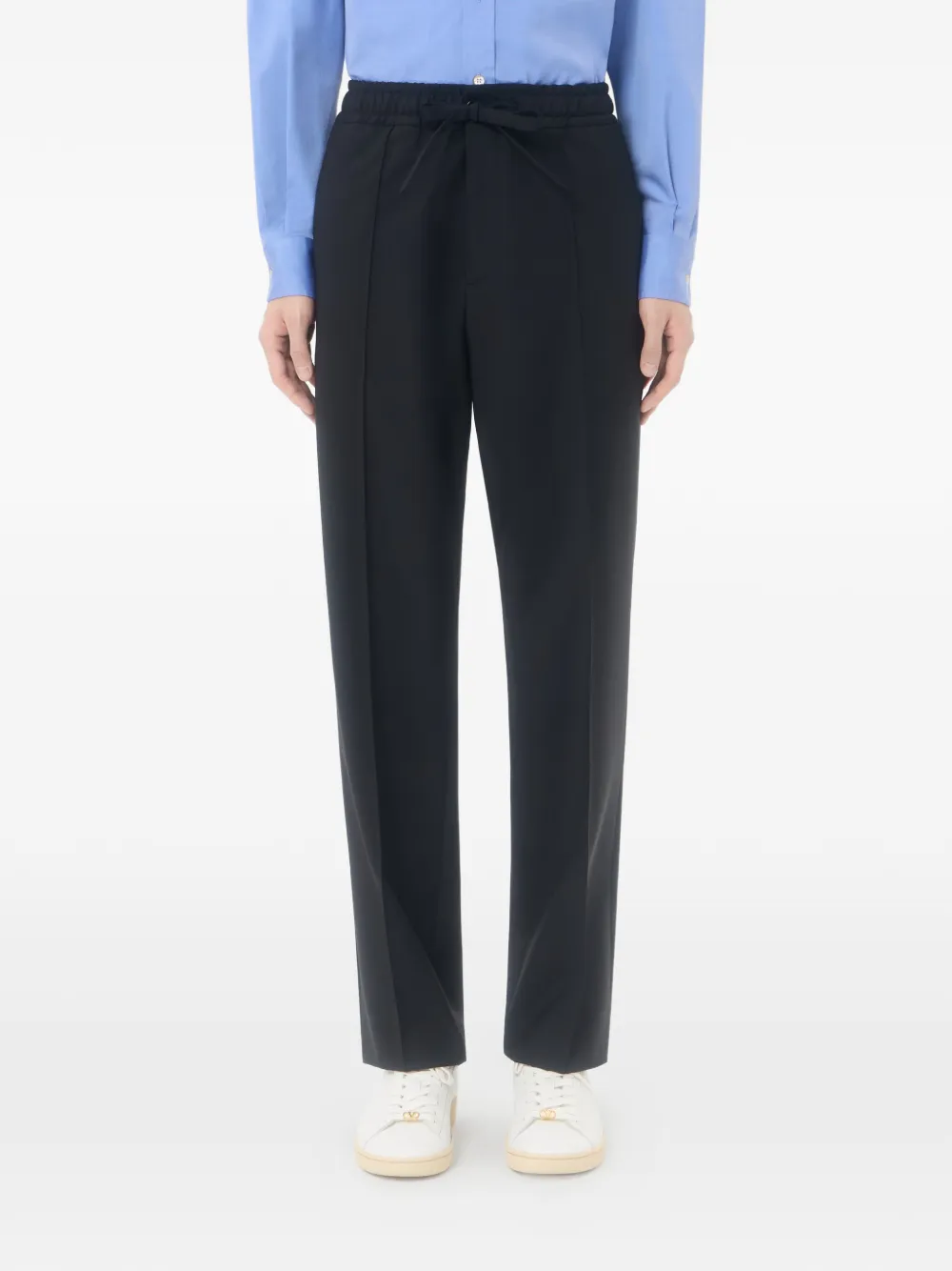 Valentino Garavani VLogo Signature wollen broek met trekkoord Zwart