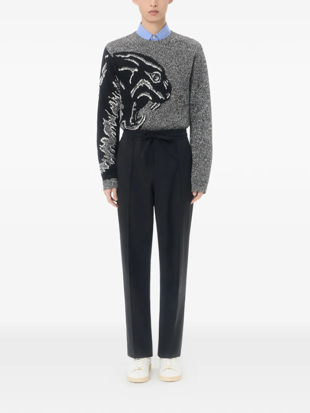 Valentino Garavani VLogo Signature wollen broek met trekkoord Zwart