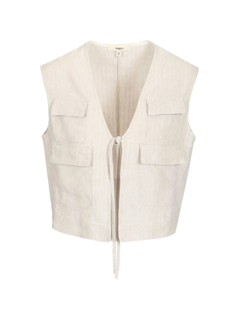 Barena pocket V-neck gilet - Nude
