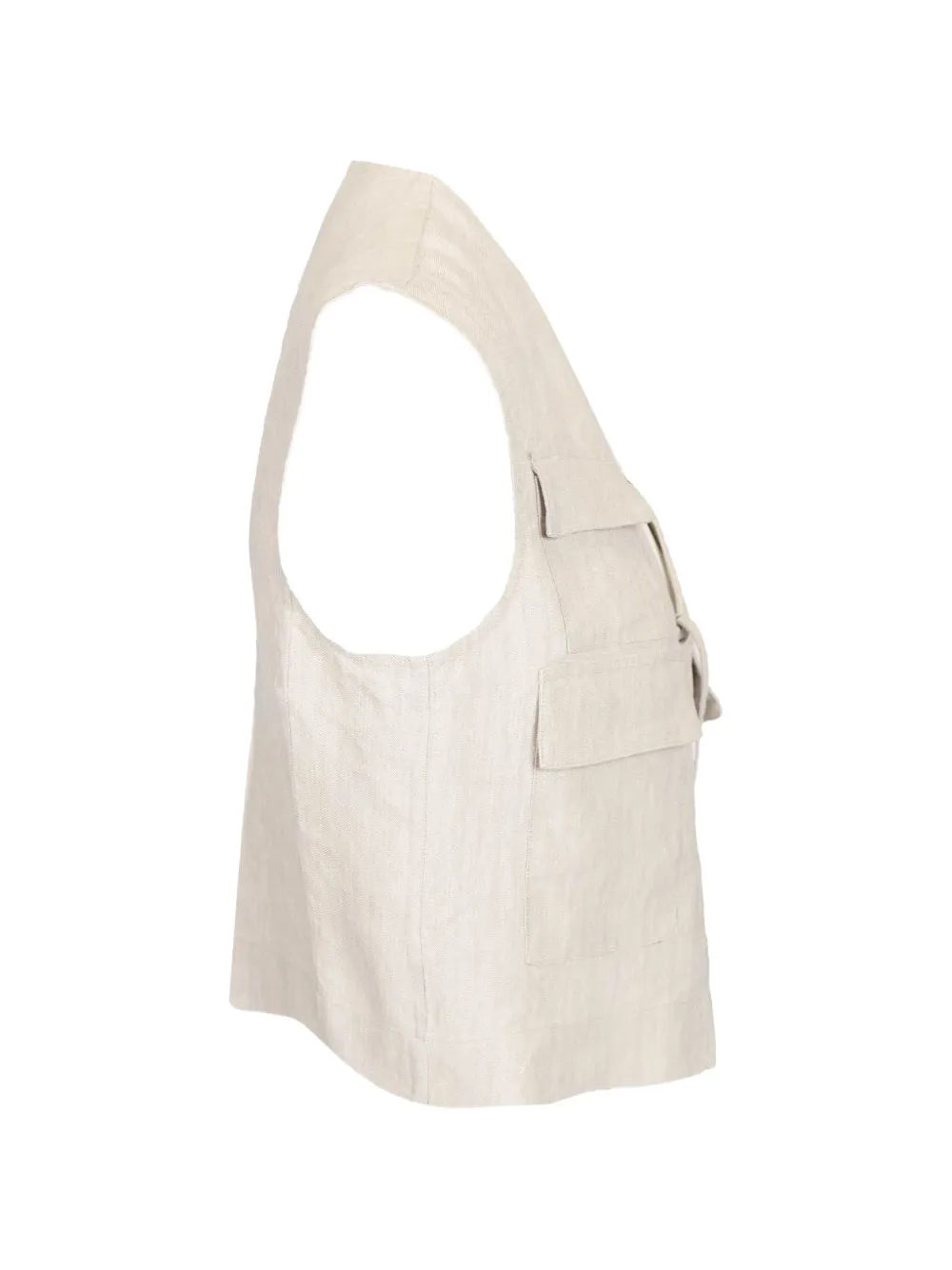 Barena Gilet met V-hals en zak Geel