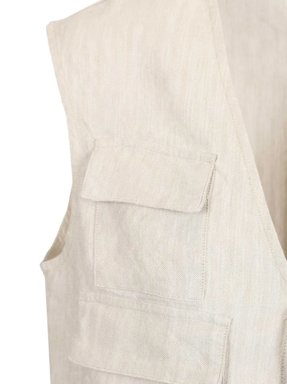 Barena Gilet met V-hals en zak Geel