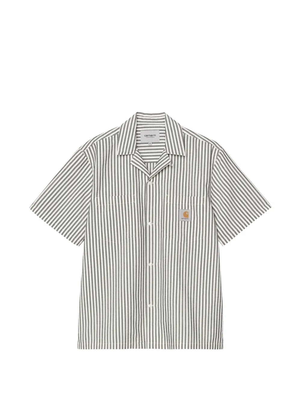 Carhartt WIP S S Leavel gestreept overhemd Wit