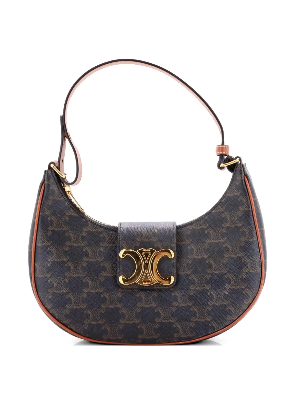 Celine Pre-Owned Ava Triomphe Bag Triomphe Coated Canvas shoulder bag - Marrone