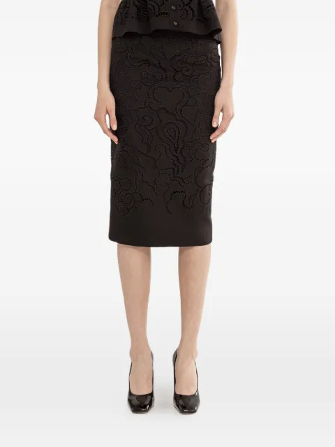 NISSA — embroidered midi skirt