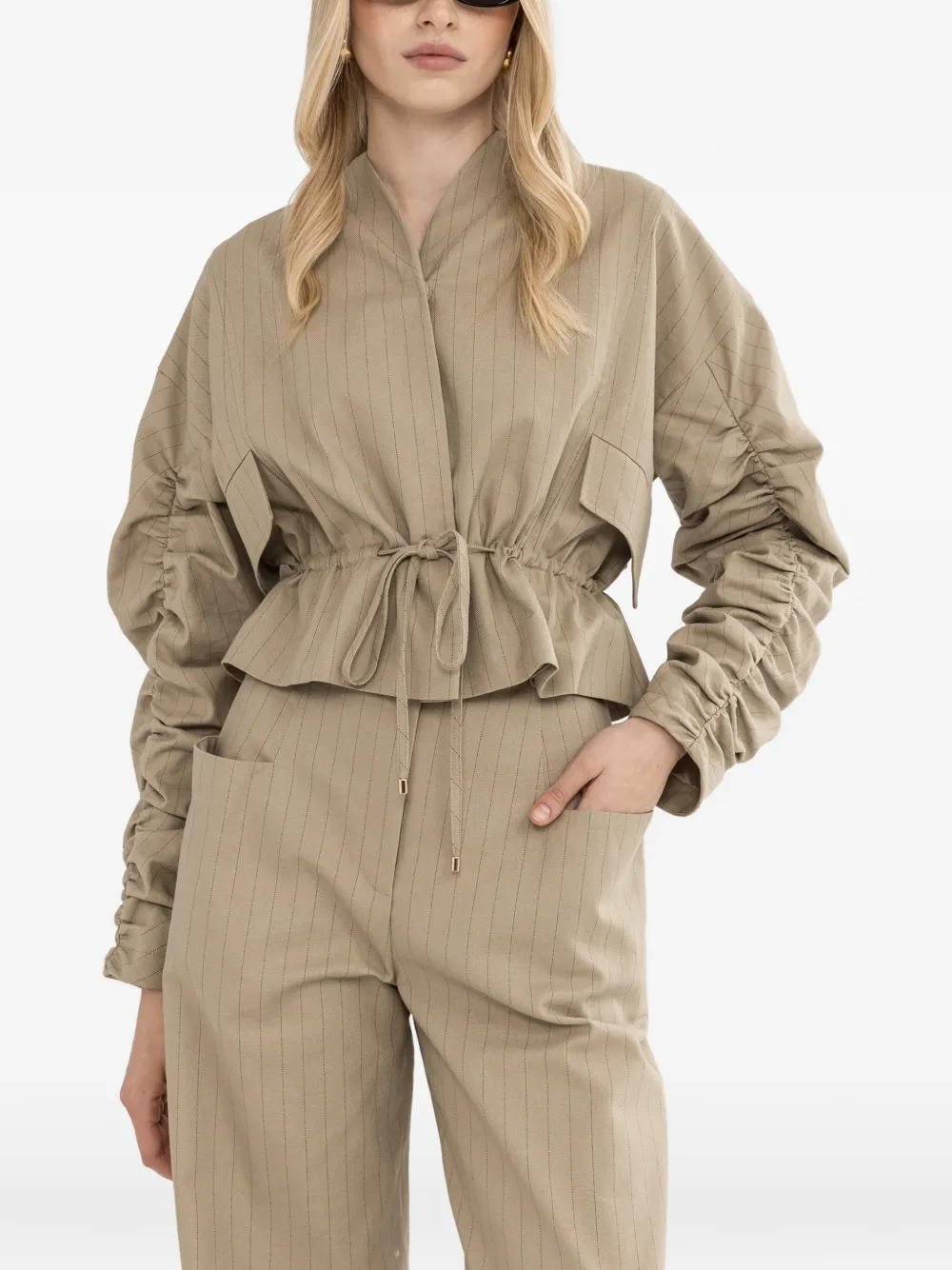 NISSA striped cotton jacket - Toni neutri