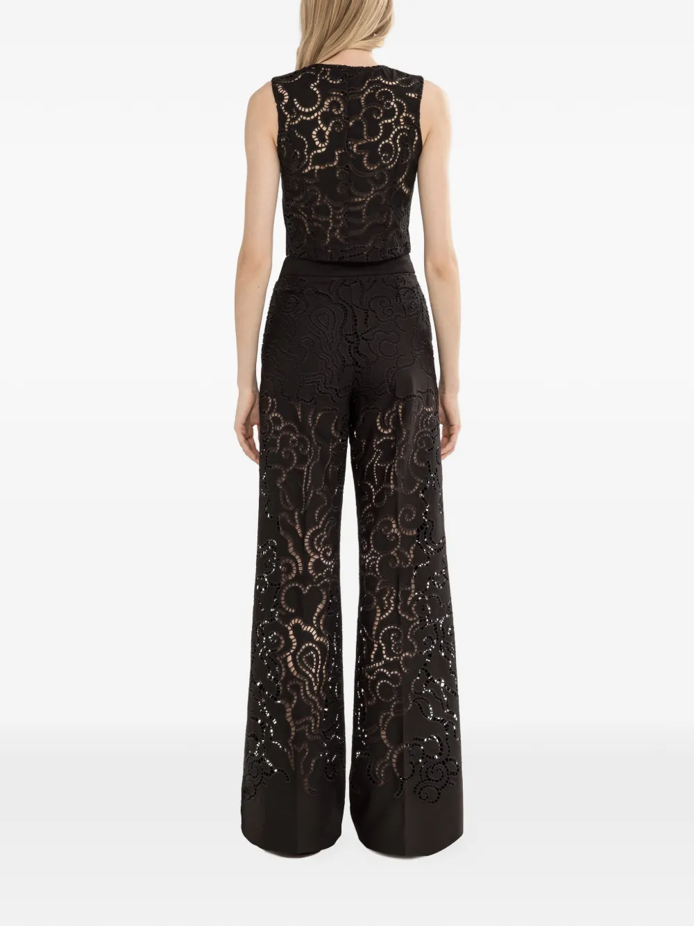  Nissa Floral-embroidered Trousers - Black 