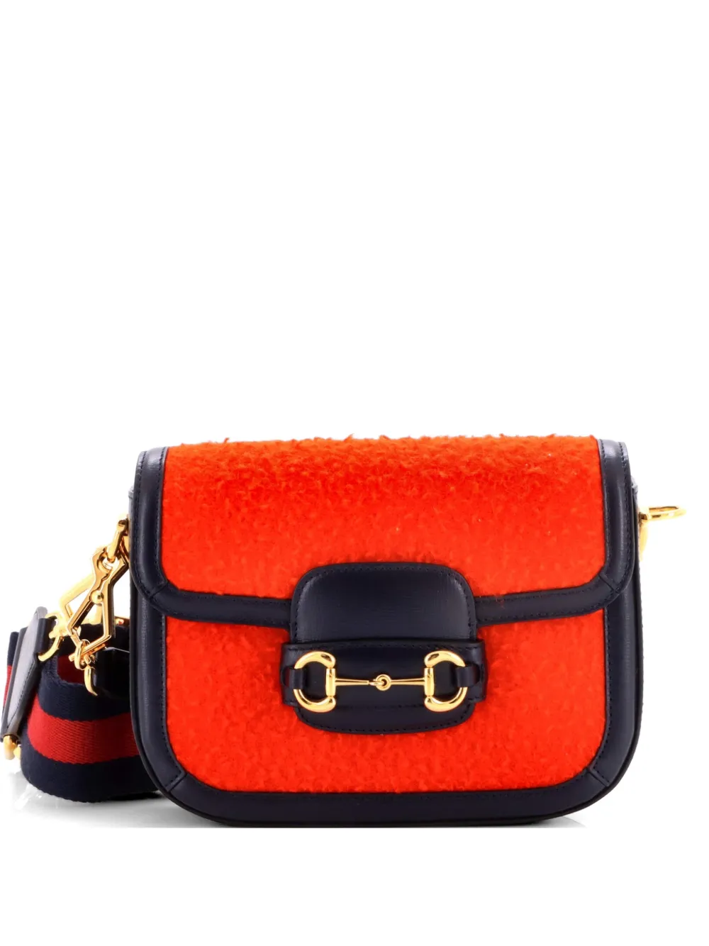 Gucci Pre-Owned Horsebit 1955 Shoulder Bag Wool Mini crossbody bag - Rosso