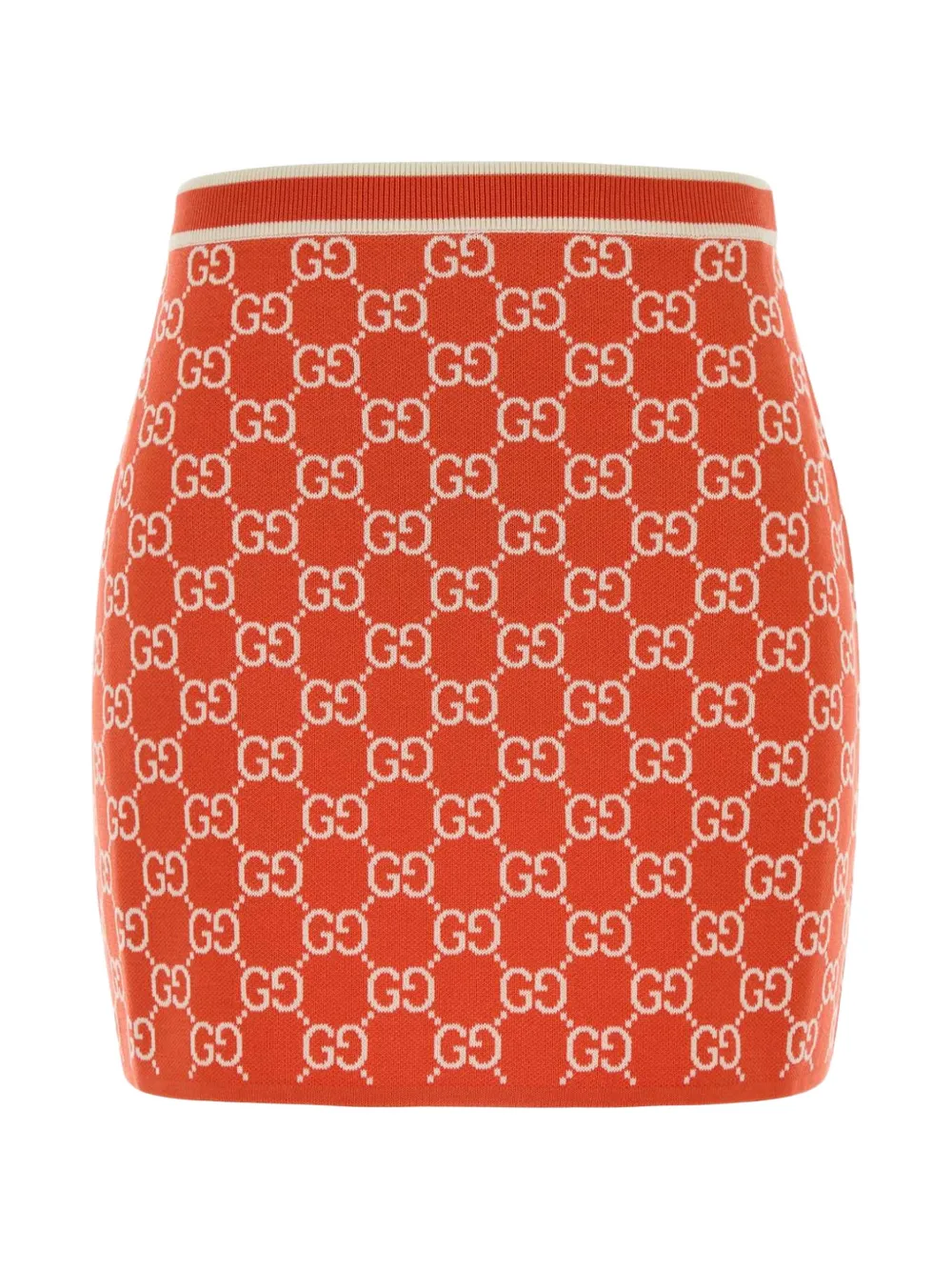  Gucci Embroidered Cotton Mini Skirt - Orange 