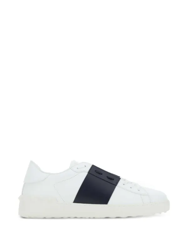 Valentino Garavani レザーバンド オープン スニーカー | ホワイト