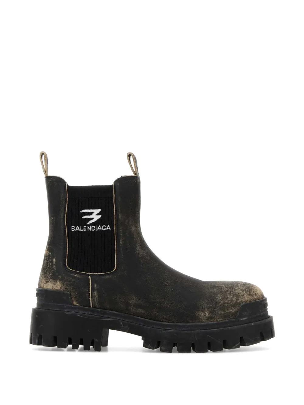 Balenciaga slate leather chelsea ankle boots Zwart