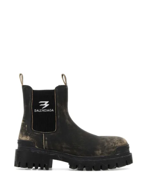 Balenciaga slate leather chelsea ankle boots