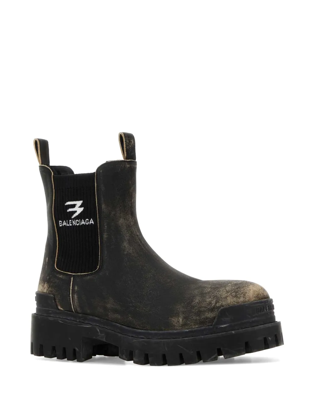 Balenciaga slate leather chelsea ankle boots Zwart