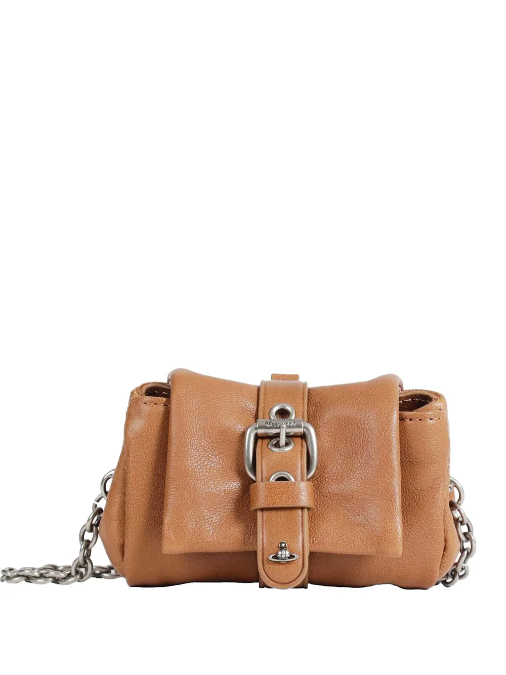 Vivienne Westwood Hazel buckle chain cross body bag - Marrone
