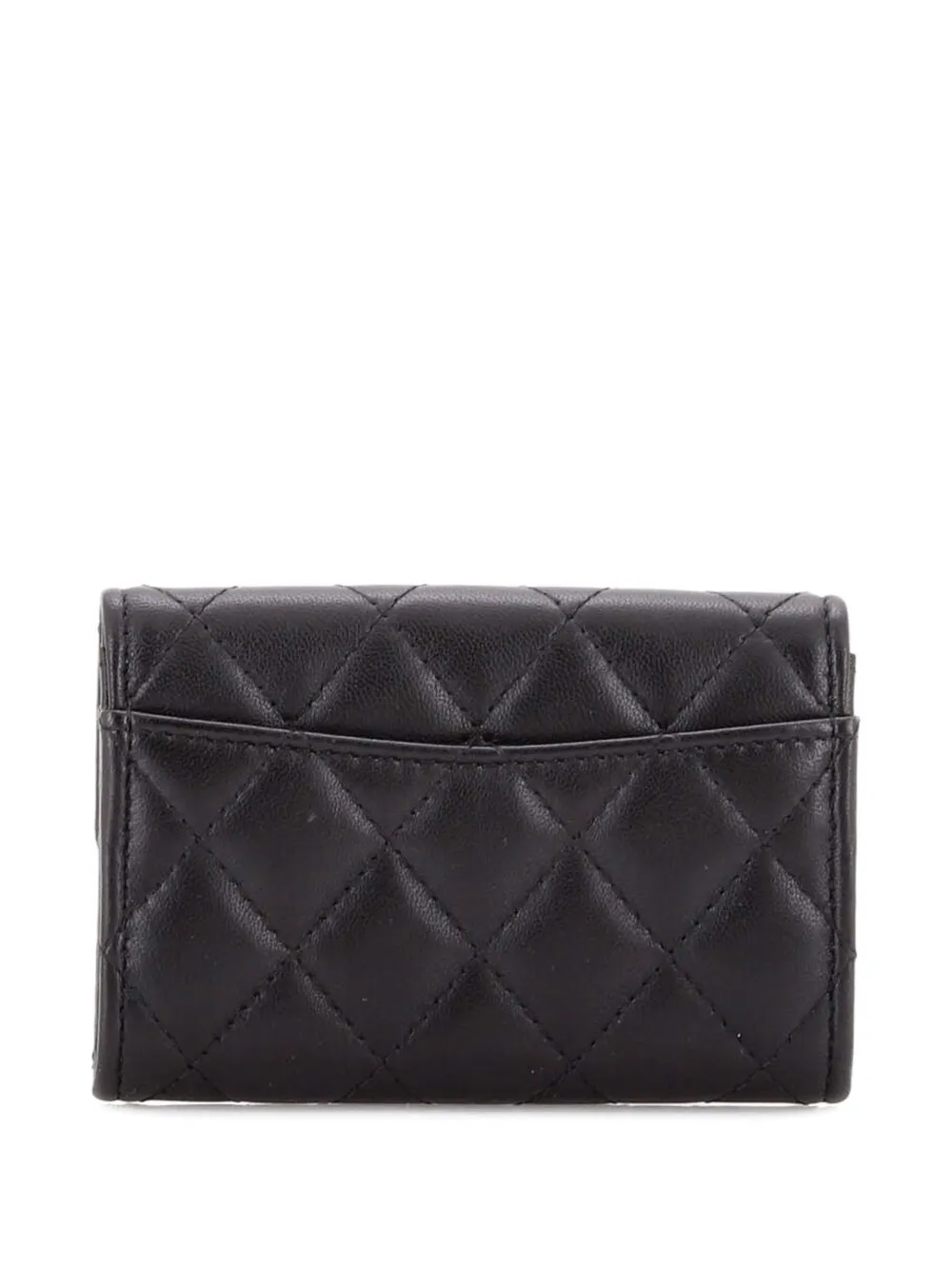  Chanel Pre-owned Classic Flap Case Quilted Lambskin Card Holder - Black 