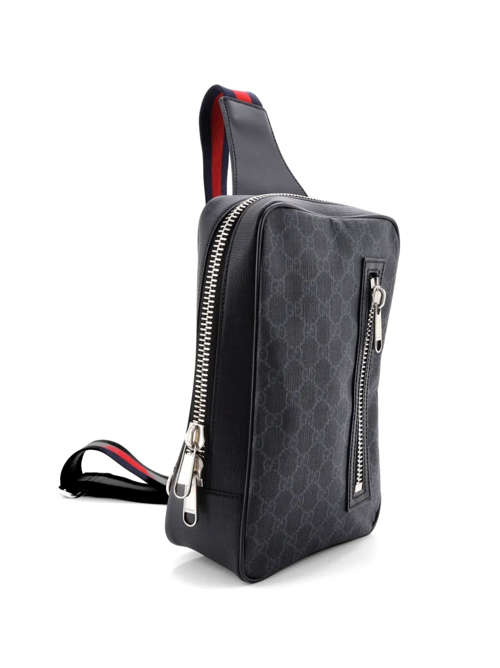 Gucci Pre-owned Bandolera Soft Zip Sling Bag Pequeña De Lona Revestida Gg - Negro 