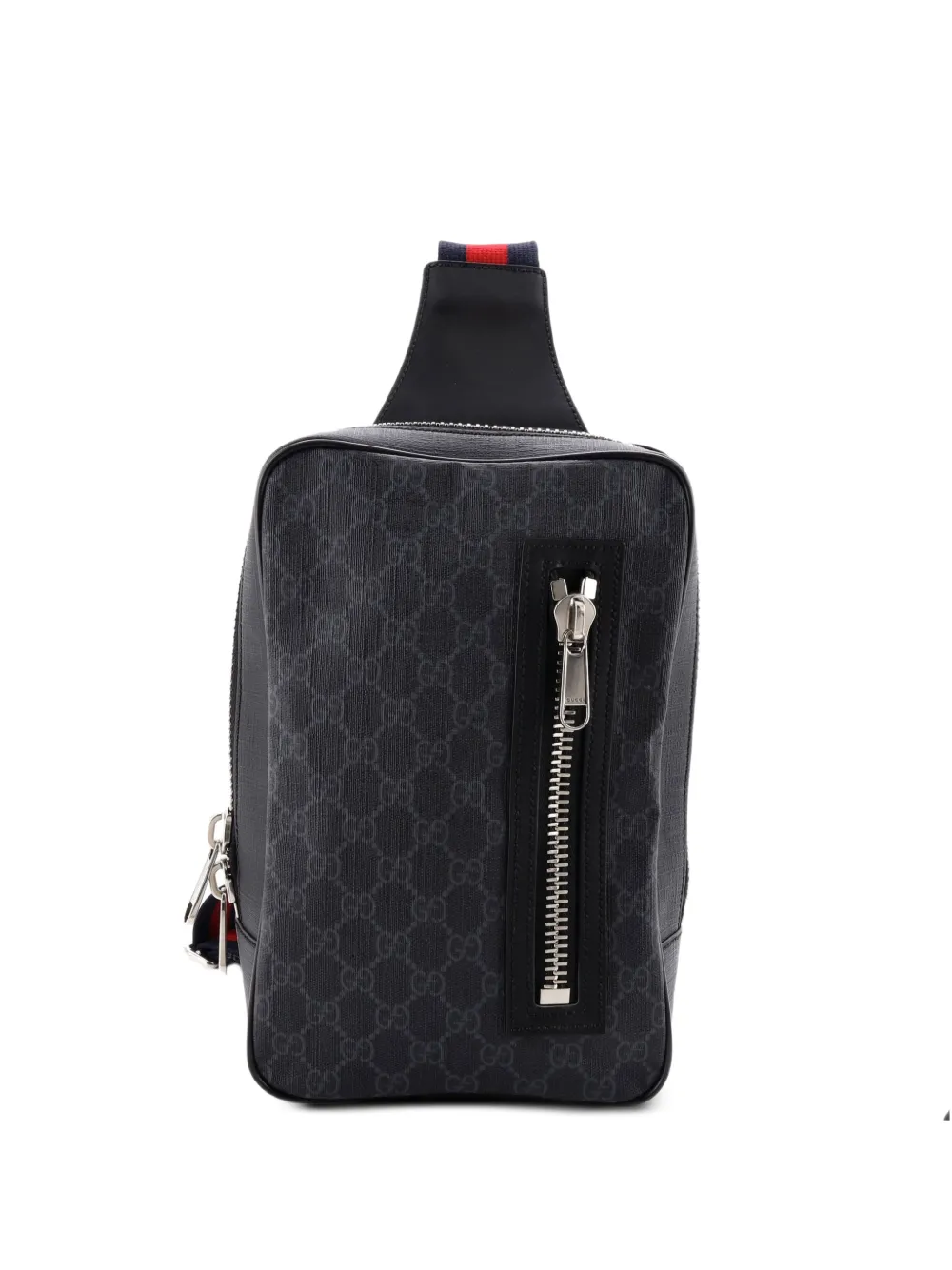 Gucci Pre-Owned Soft Zip Sling Bag GG Coated Canvas Small crossbody bag - Nero