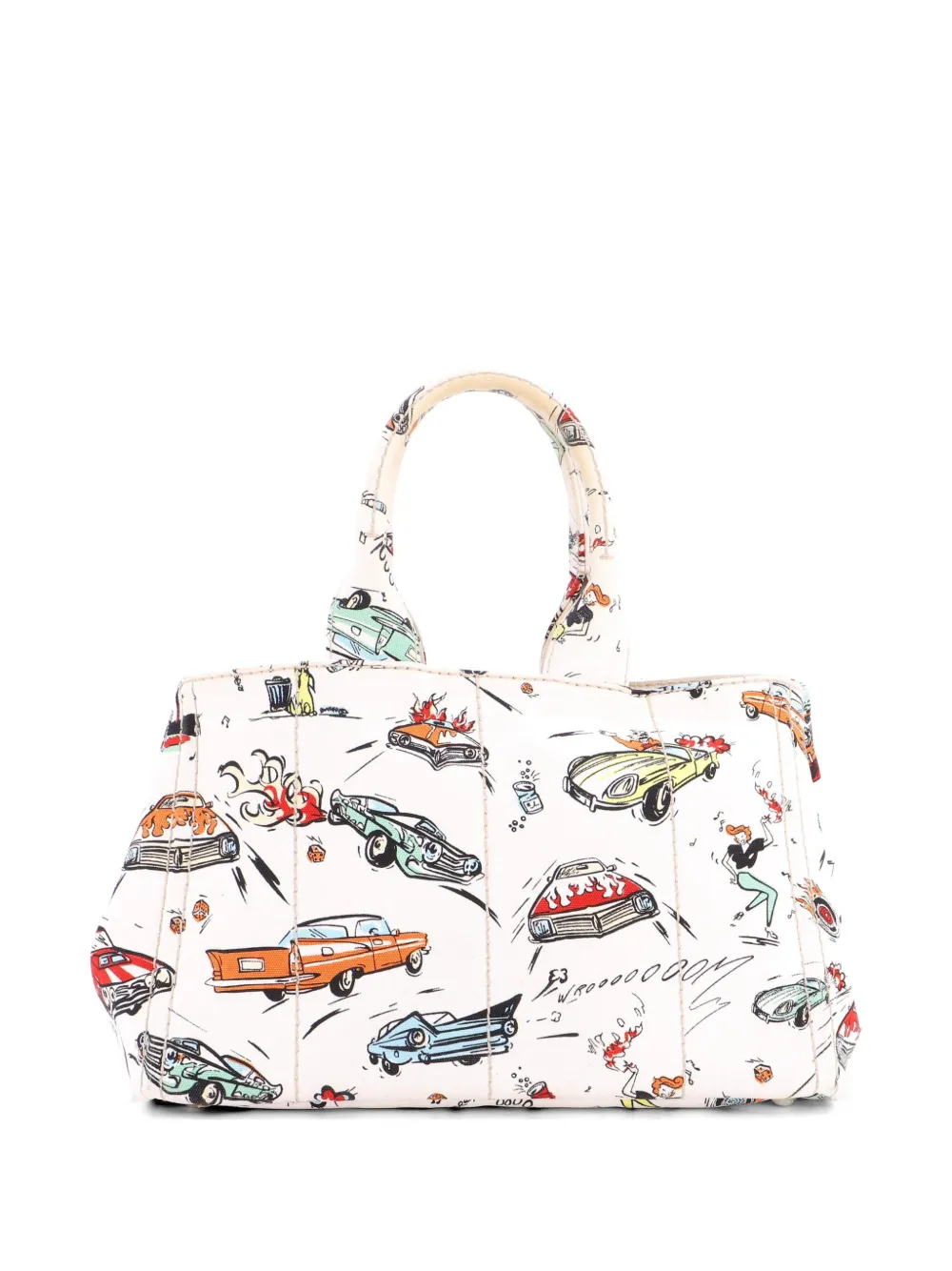 Prada Pre-Owned Canapa Convertible Printed Canvas Medium tote bag - Toni neutri