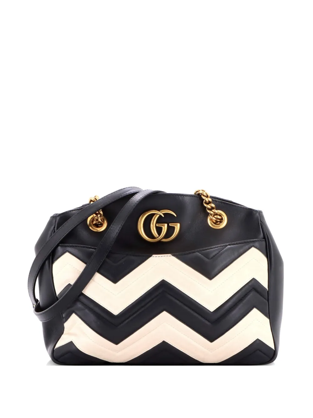 Gucci Pre-Owned GG Marmont Chain Tote Matelasse Leather Medium shoulder bag - Nero
