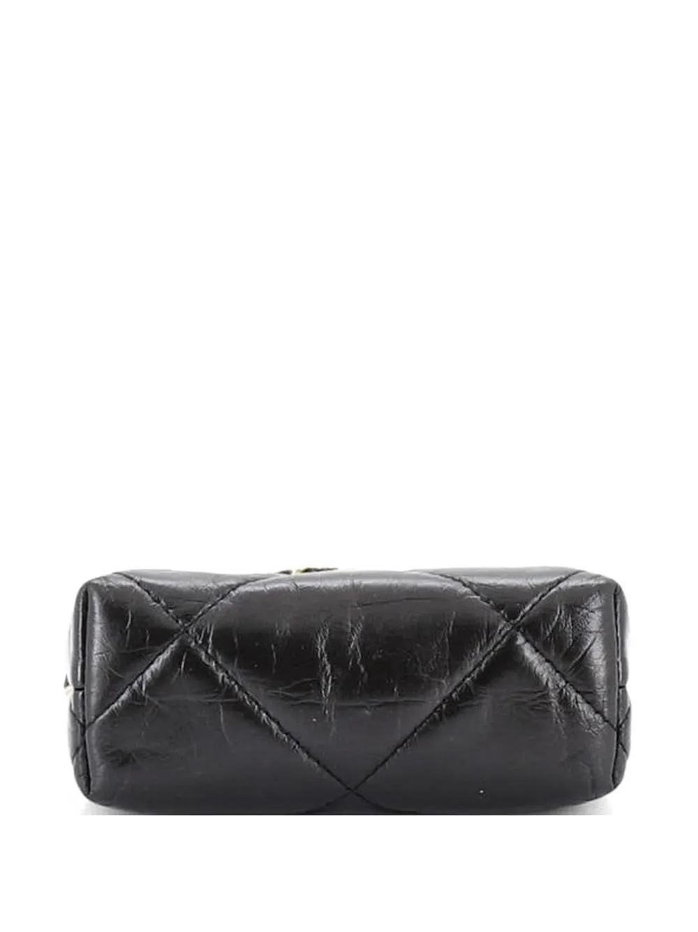 Chanel Pre-owned CC Kisslock Frame Clutch with Chain Quilted Lambskin Mini Crossbody Bag in Black, view 3