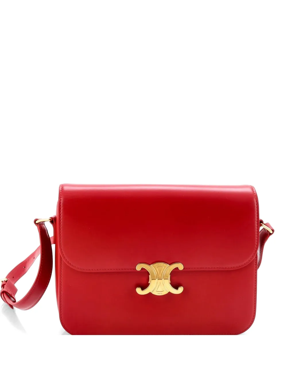 Celine Pre-Owned Triomphe Shoulder Bag Smooth Calfskin Medium crossbody bag - Rosso