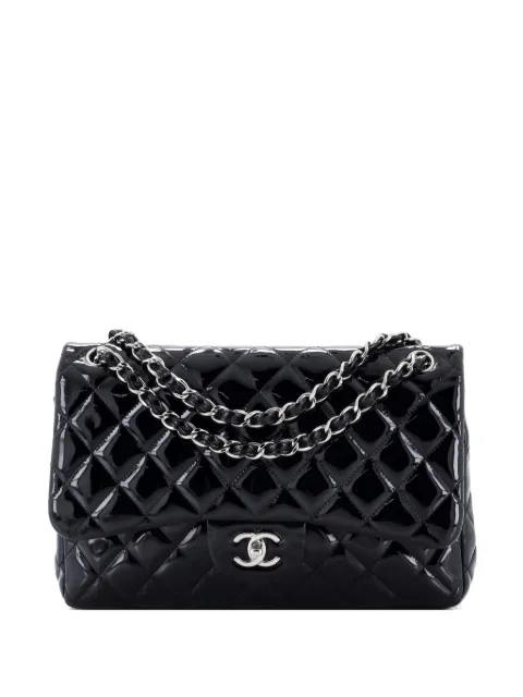 CHANEL Pre-Owned Jumbo Classic Double Flap Schultertasche aus Lackleder mit Steppung