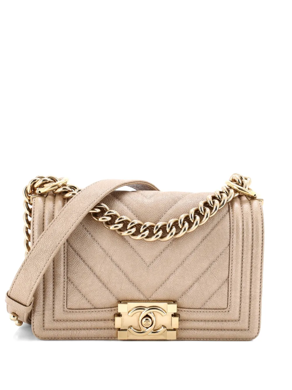 CHANEL Pre-Owned Boy Flap Bag Chevron Caviar Small crossbody bag - Toni neutri