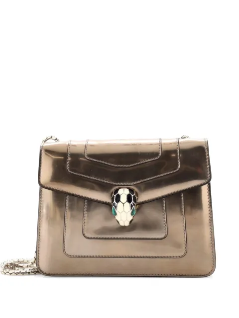 Bvlgari Pre-Owned Serpenti Forever Square Metallic Leather Small shoulder bag