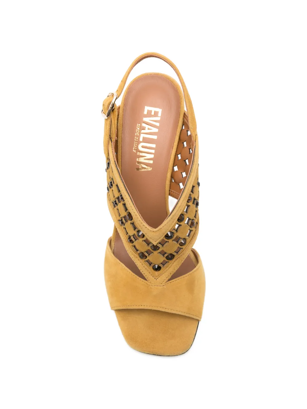 Evaluna square-toe embellished sandals Geel