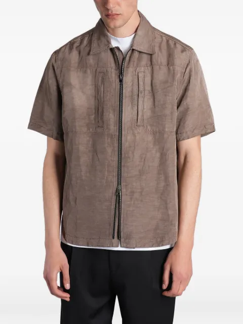 Roberto Collina zip-up short-sleeve shirt
