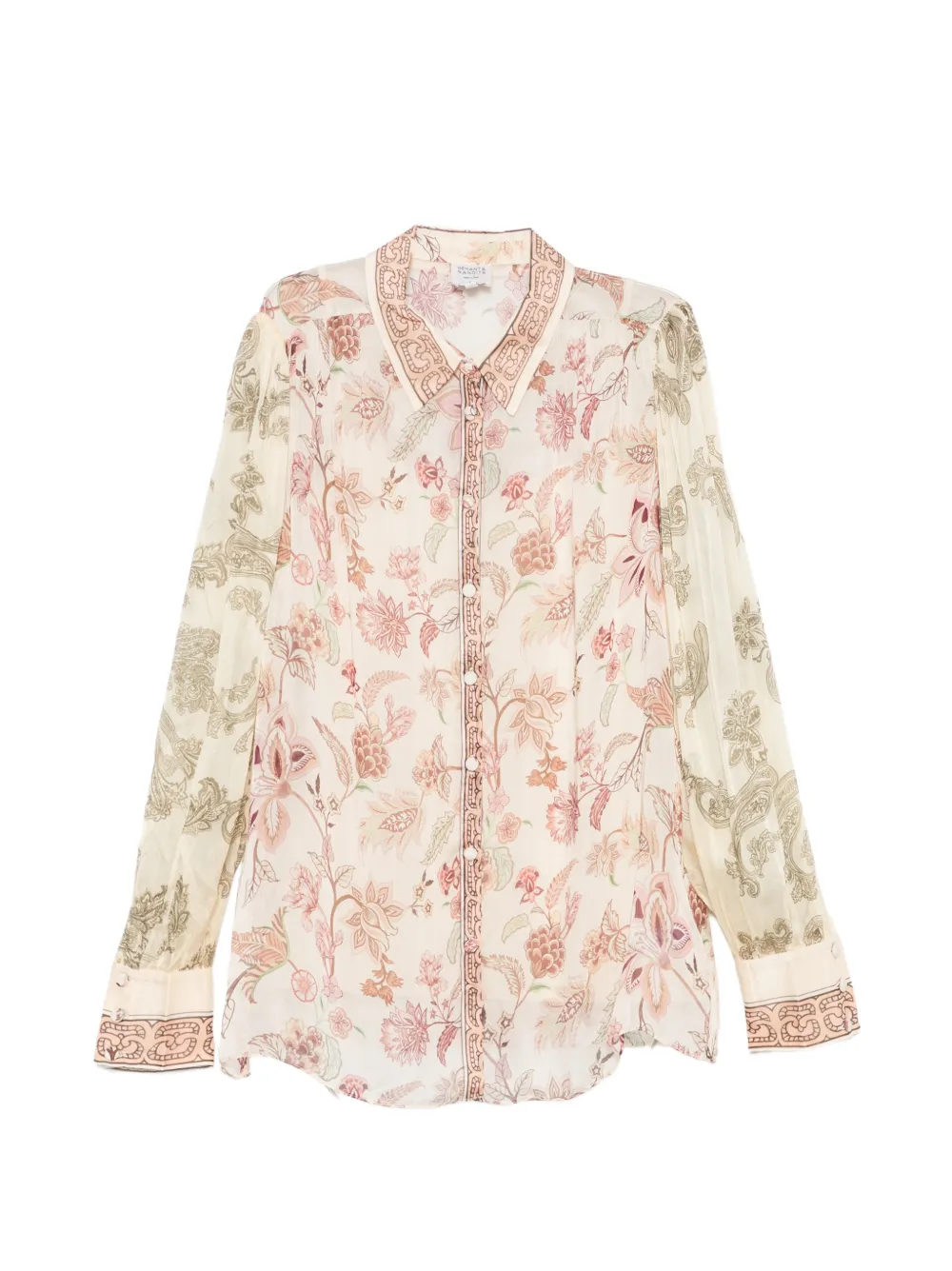 Hemant And Nandita Dani floral-print paisley-print blouse - Toni neutri