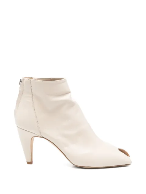 Gisel Moire Raffy peep-toe boots