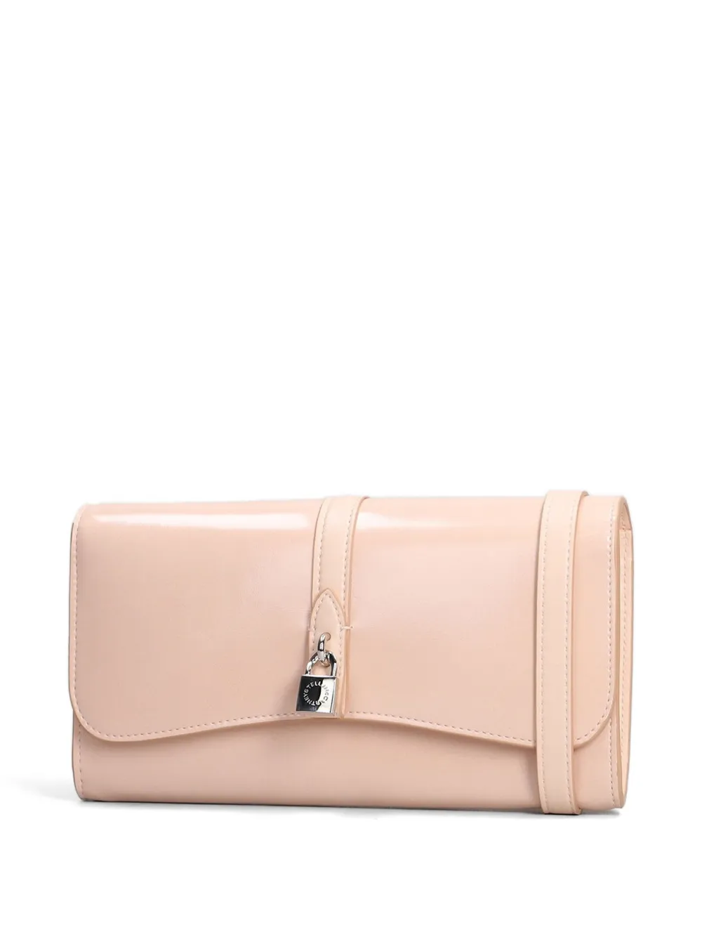 Stella McCartney Clutch met hangslot detail Beige