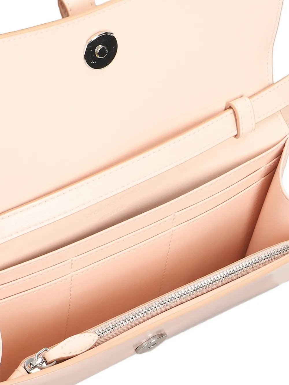 Stella McCartney Clutch met hangslot detail Beige