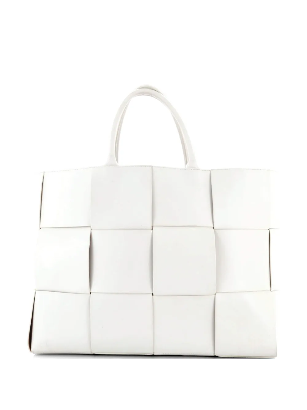 Bottega Veneta Pre-Owned Arco Maxi Intrecciato Leather Large tote bag - Bianco