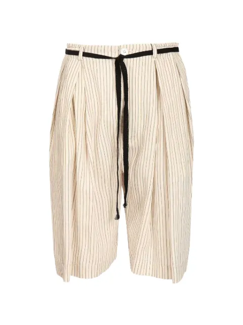 Barena striped belted shorts