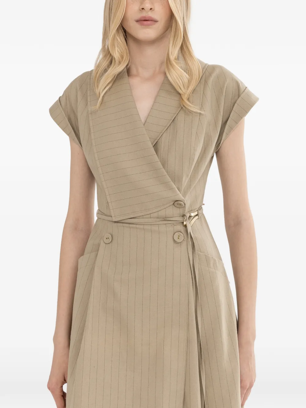 NISSA striped midi dress - Toni neutri