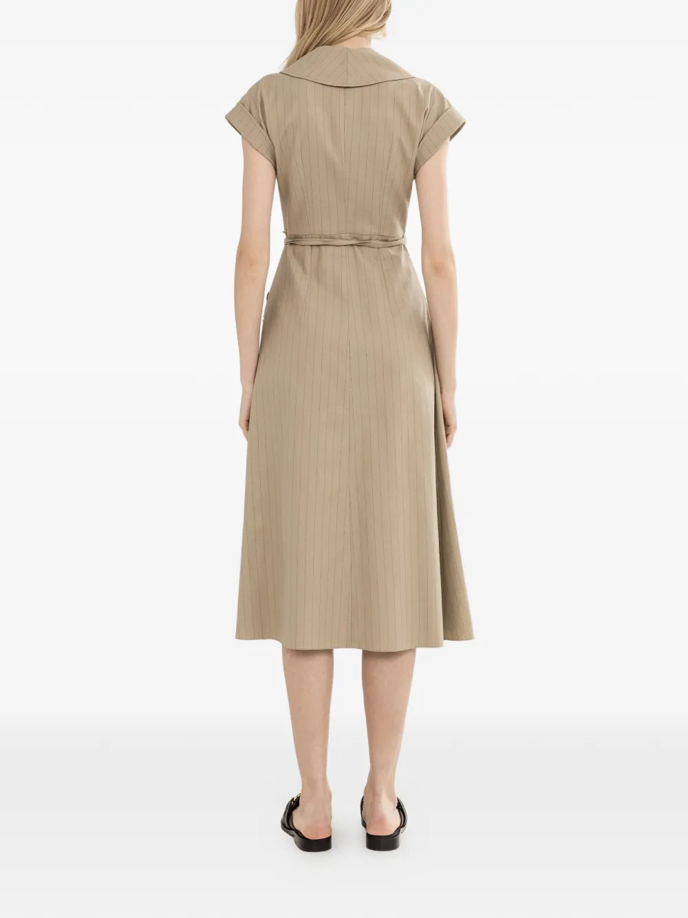 NISSA Gestreepte midi-jurk Beige