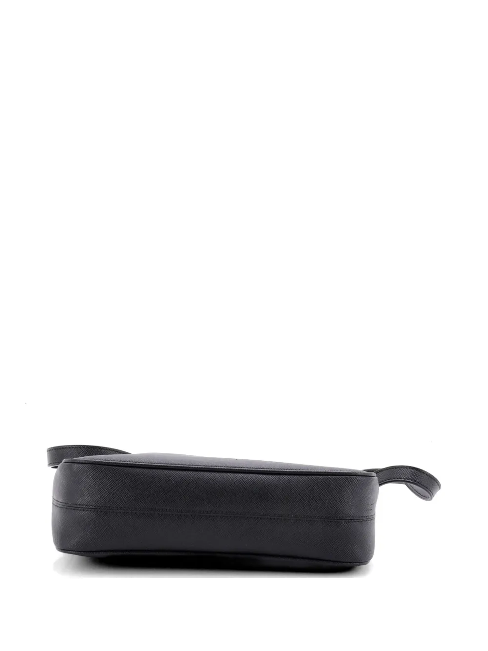 Prada Pre-owned Adjustable Handle Zip Saffiano Leather Mini Hobo Bag in Black, view 4