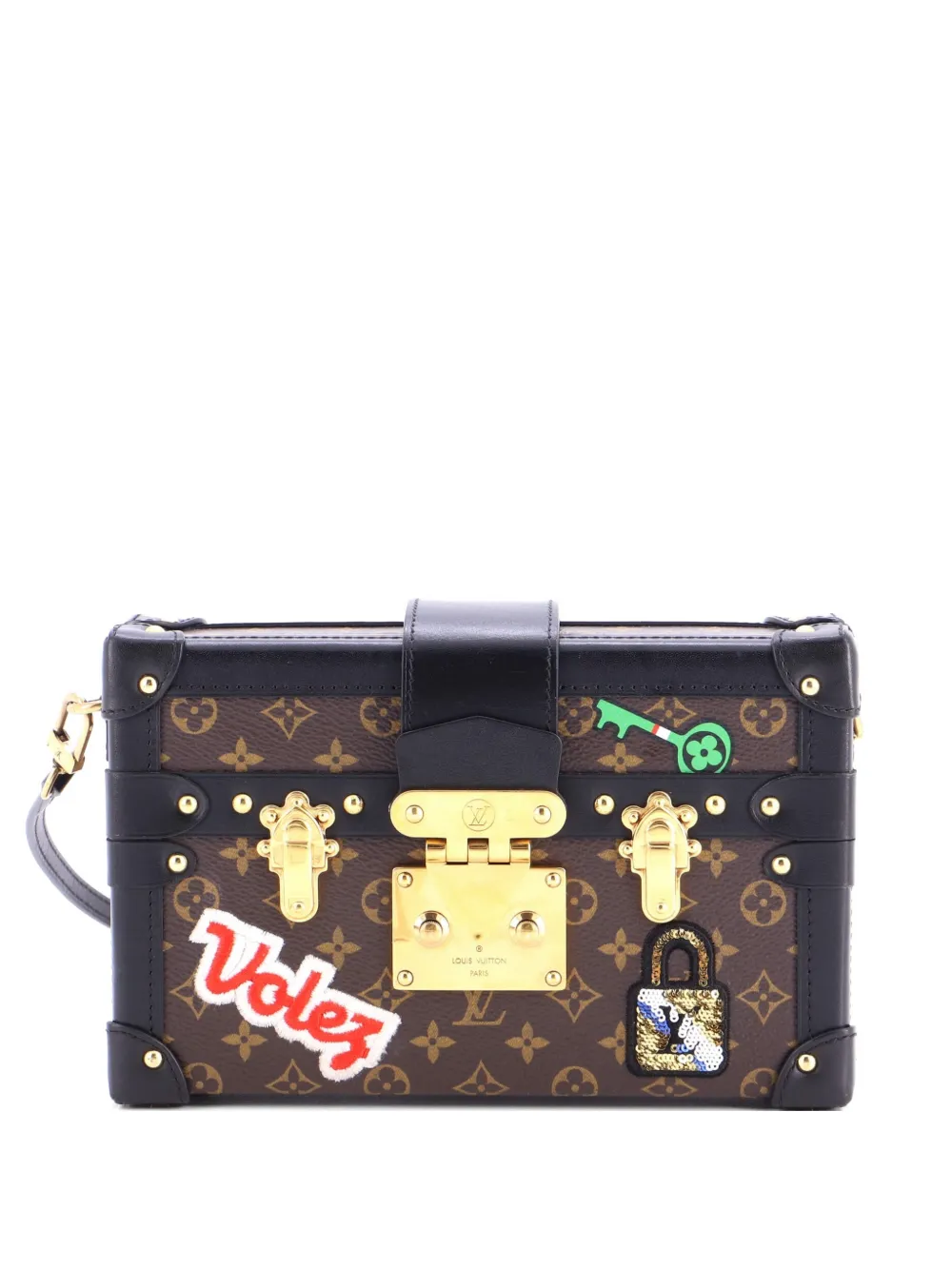 Louis Vuitton Pre-Owned Petite Malle Handbag Limited Edition Patches Monogram Canvas crossbody bag - Marrone