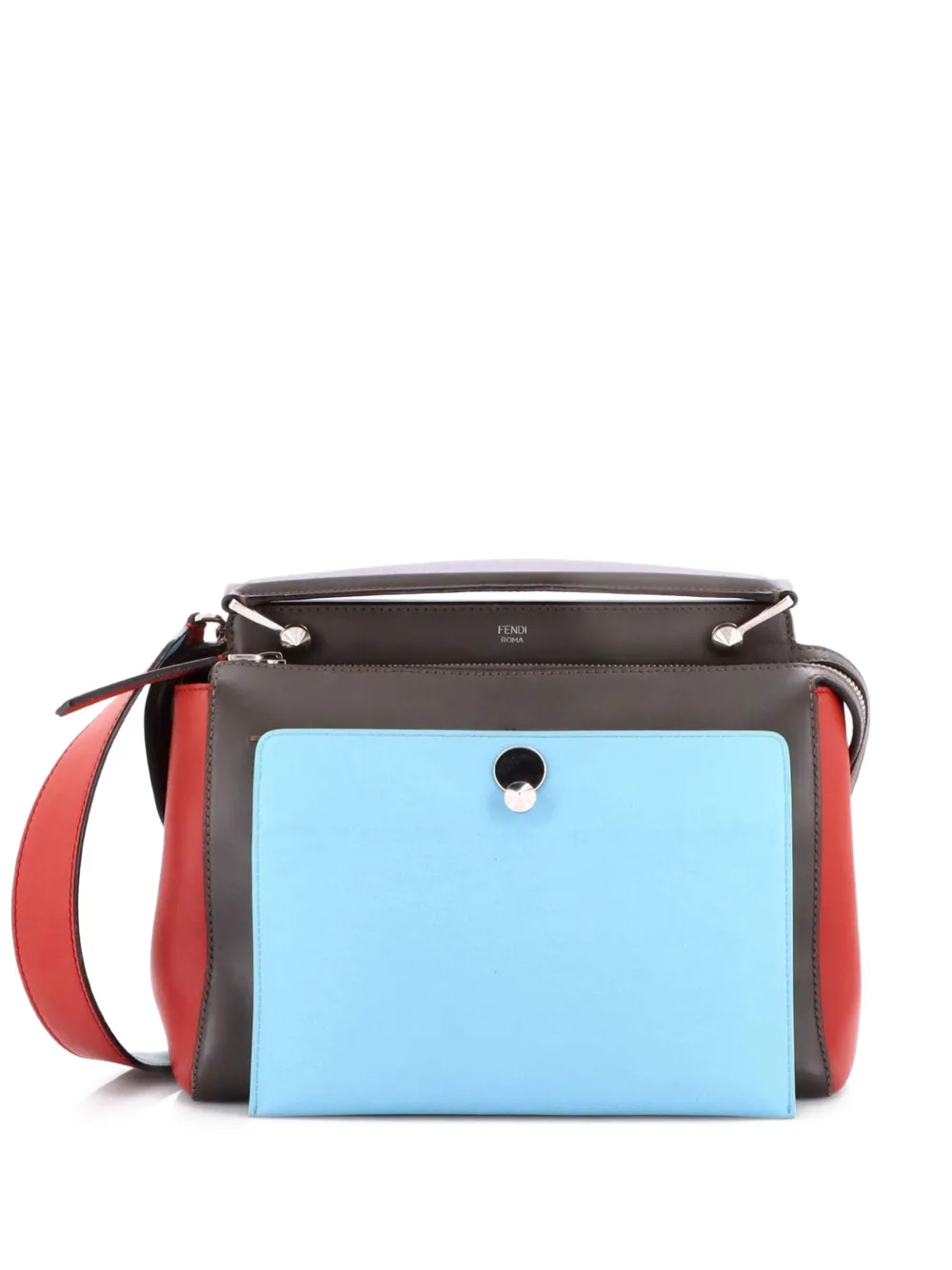 Fendi Pre-Owned DotCom Convertible Leather Medium satchel - Grigio