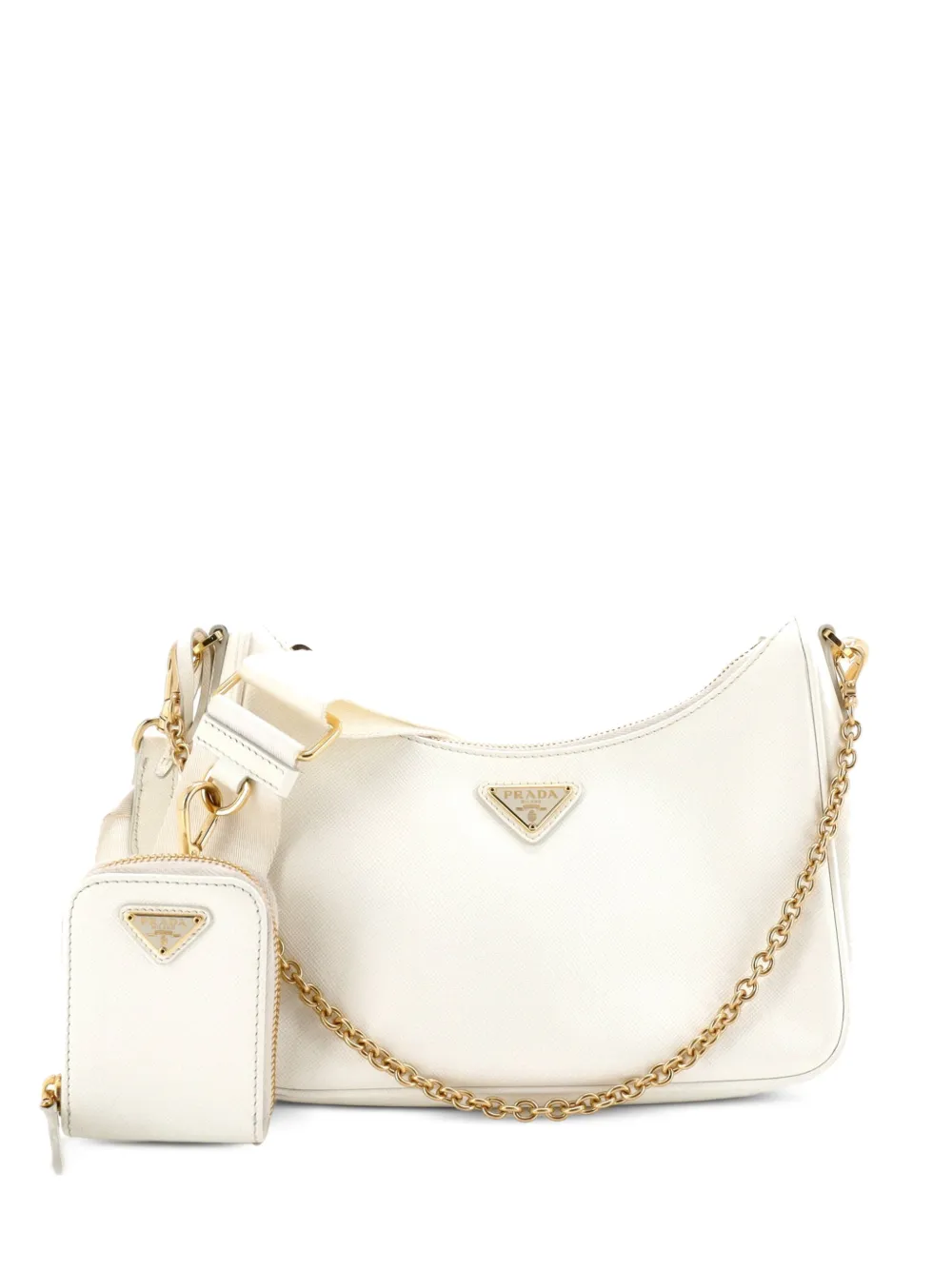 Prada Pre-Owned Re-Edition 2005 Shoulder Bag Saffiano Leather Small crossbody bag - Bianco