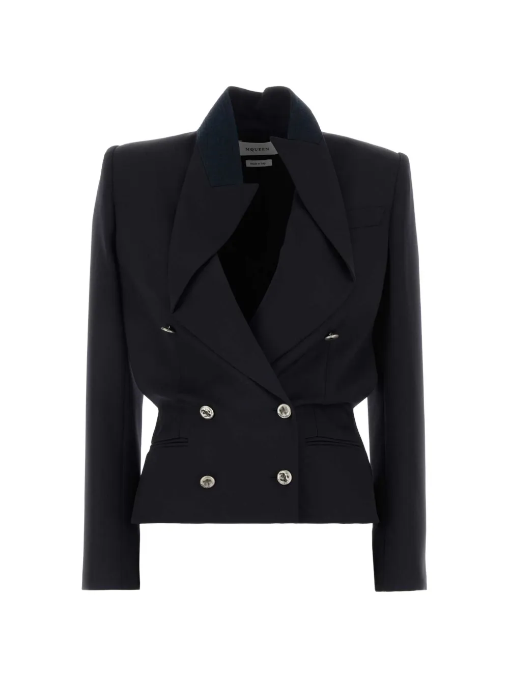 Alexander McQueen notched wool blazer - Nero