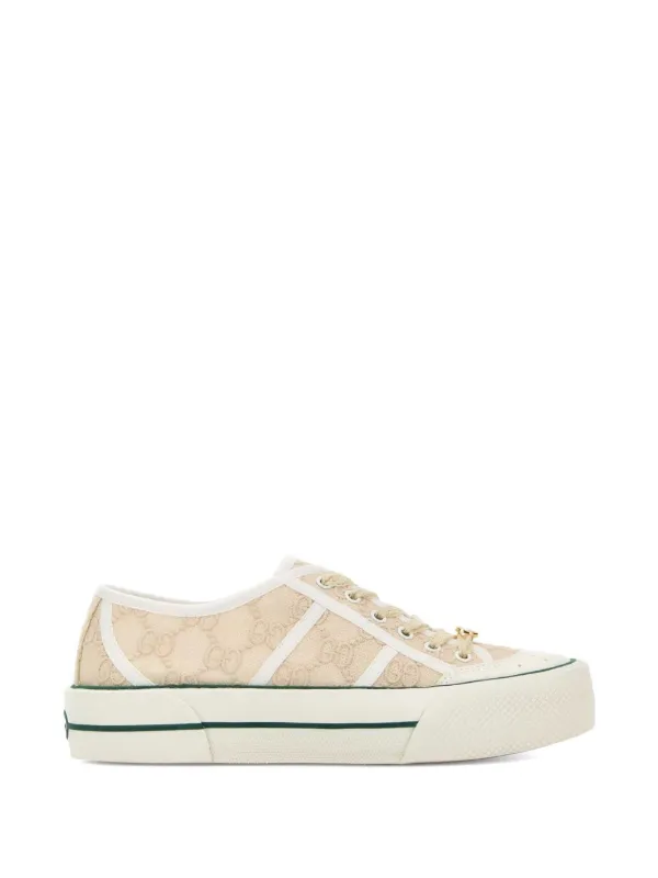 Gucci Lace Platform Sneakers in Neutrals
