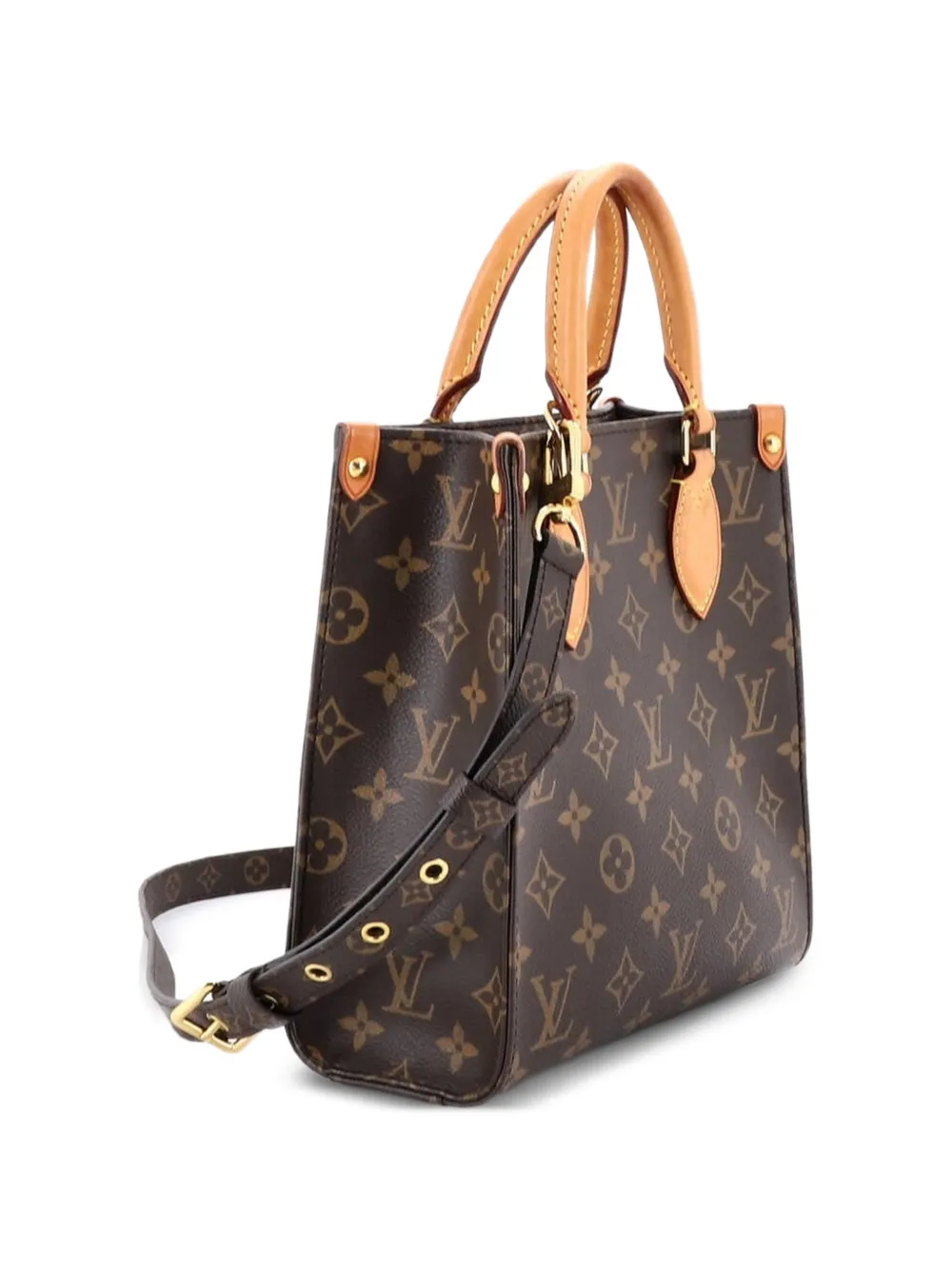 Louis Vuitton Pre-owned Sac Plat NM Bag Monogram Canvas BB Tote Bag in Brown, view 2