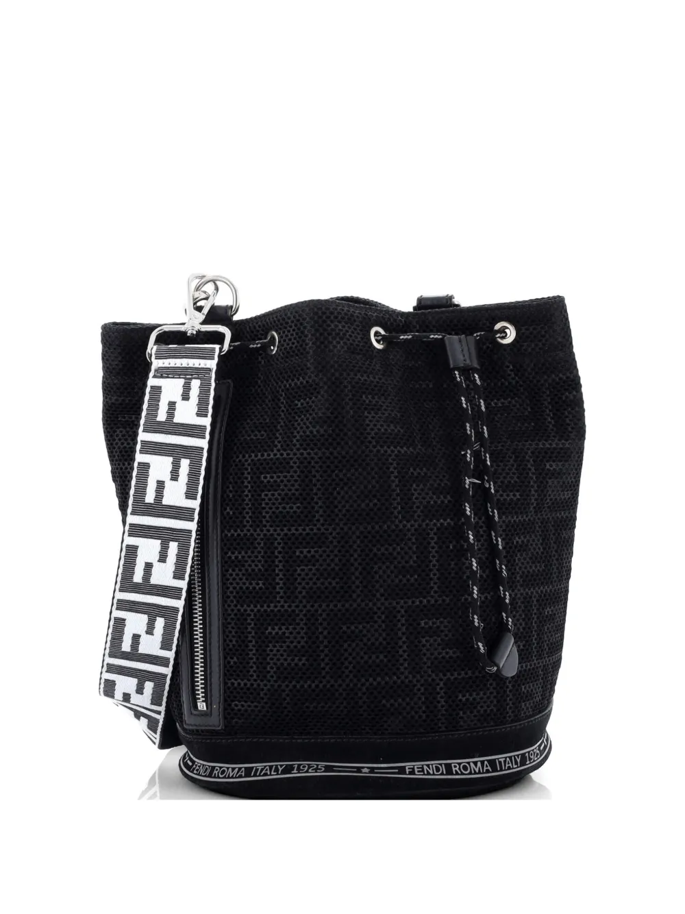 Fendi Pre-Owned Mon Tresor Holdall Zucca Canvas Small bucket bag - Nero