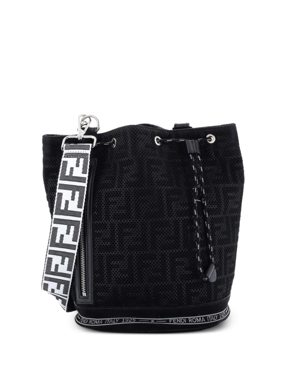 Fendi Pre-Owned Mon Tresor Holdall Zucca Canvas Small bucket bag - Nero