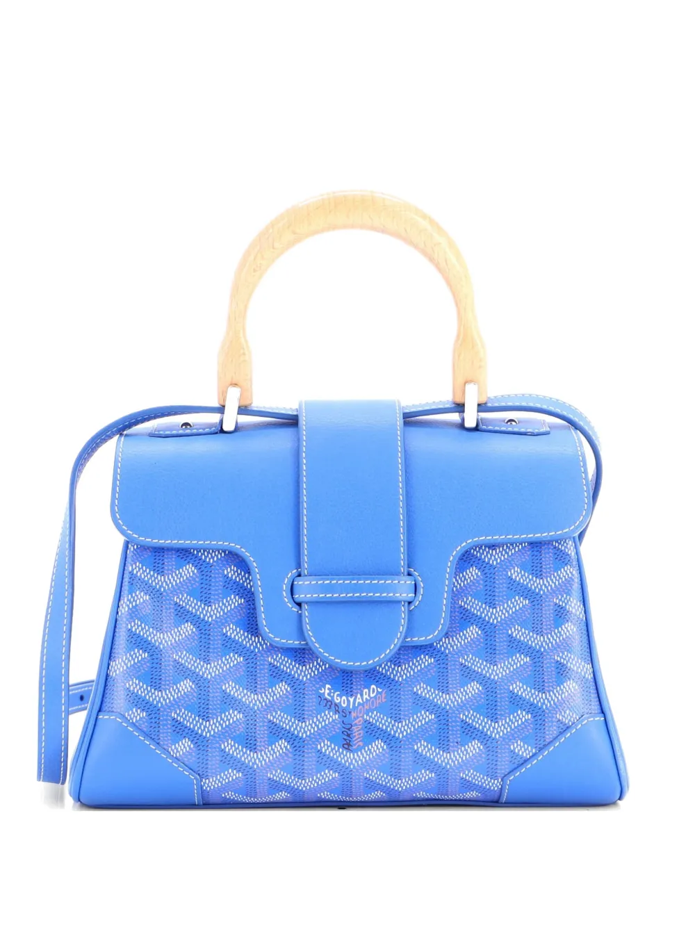 Goyard Pre-Owned Saigon Top Handle Bag Coated Canvas with Leather Mini shoulder bag - Blu